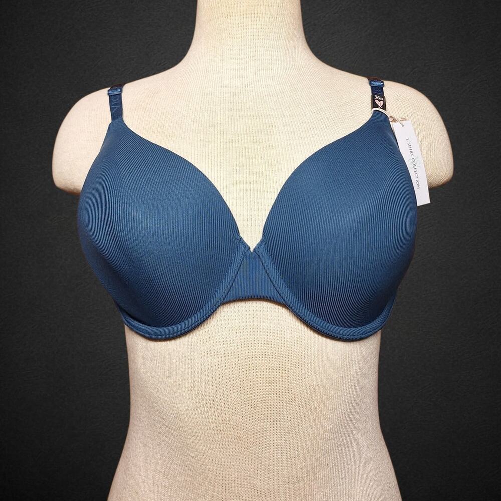 Victoria Secret t-shirt lightly lined full coverage bra 36D deep teal ribbed